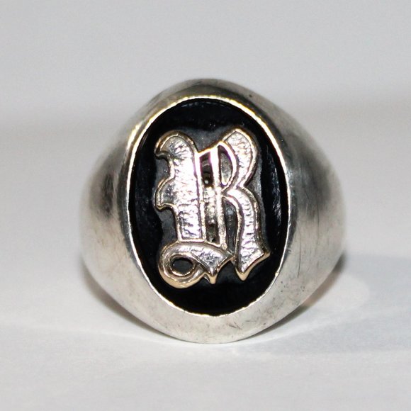 Other - Sterling Silver Onyx Signet Initial R Ring
